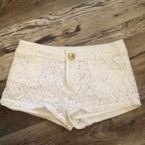 off-white lace shorts